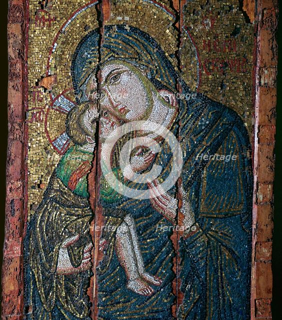 Mosaic ikon of the Virgin and Child, 14th century. Artist: Unknown
