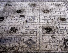 Mosaic in Birds house in the Roman ruins of Italica founded in 206.C. by Scipio