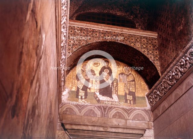 Mosaic in Santa Sofia Mosque, Istanbul, Turkey, c1955.  Creator: Arthur Charles Kirby Ware.
