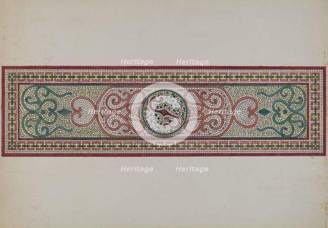 Mosaic Pattern in Doorstep, c. 1936. Creator: Ellen Duncan.