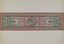 Mosaic Pattern in Doorstep, c. 1936. Creator: Ellen Duncan