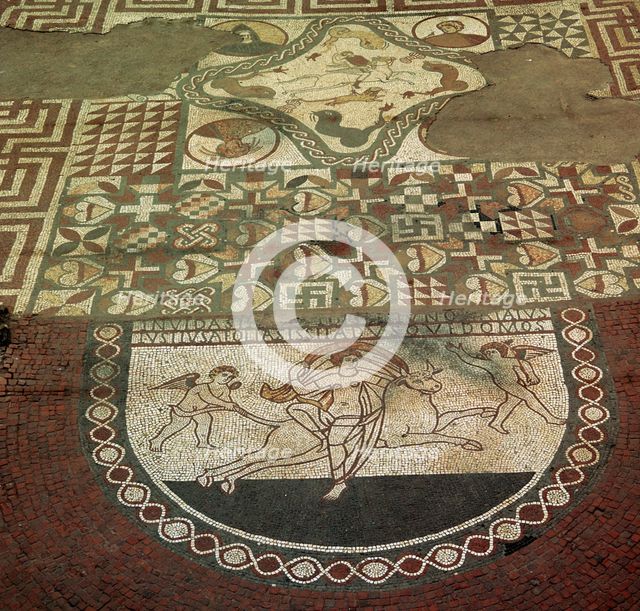 Mosaic pavement of a Roman villa, 2nd century. Artist: Unknown