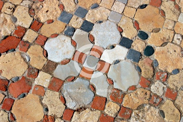 Mosaic pavement, Basilica of Ayios Philion, Dipkarpaz (Rizokarpaso), North Cyprus.