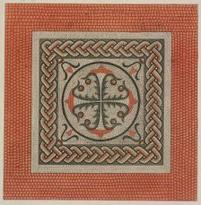Mosaic pavement from the British Museum, Holborn, London, 1812. Artist: Anon