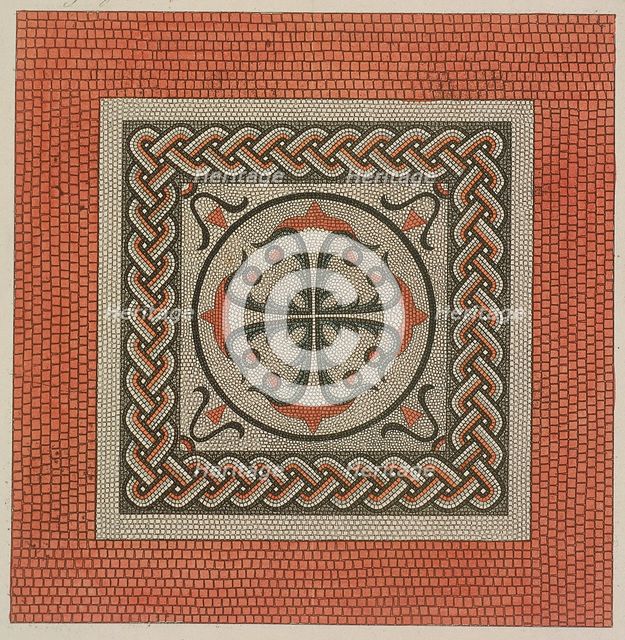 Mosaic pavement from the British Museum, Holborn, London, 1812. Artist: Anon