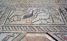 Mosaic, ruins of the Roman town of Stobi, Gradsko, Macedonia. Creator: Vivienne Sharp