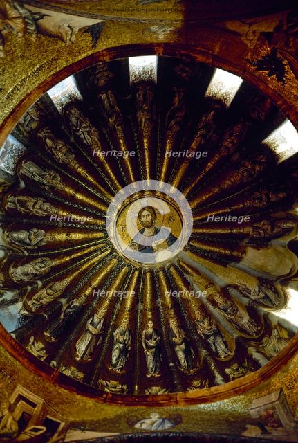 Mosaic, south dome of the inner narthex, Church of the Holy Saviour, Chora, Istanbul, Turkey, 1998. Creator: LTL.