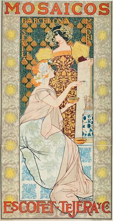 Mosaicos Escofet-Tejera (Advertising Poster), 1900. Artist: Riquer Inglada, Alejandro de (1856-1920)