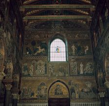 Mosaics above the west door of the Cathedral in Monreale, 12th century