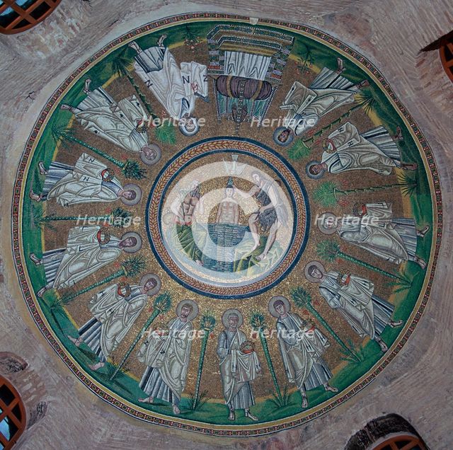 Mosaics in the dome of the Baptistry of the Arians, 5th century. Artist: Unknown