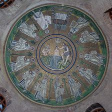 Mosaics in the dome of the Baptistry of the Arians, 5th century