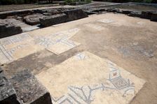 Mosaics in the public baths of Milreu, Portugal, 2009. Creator: Samuel Magal