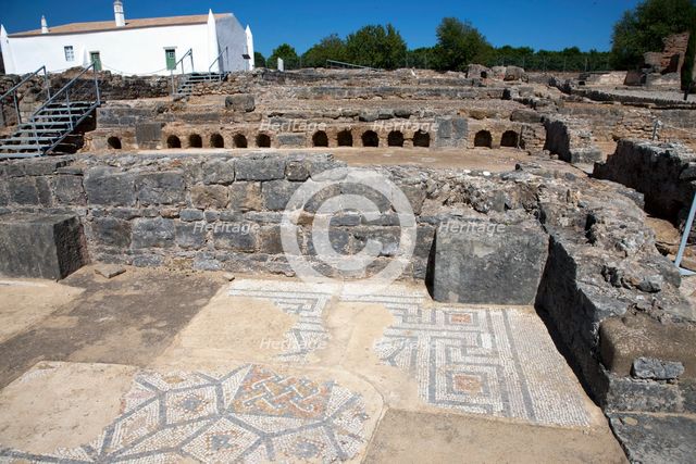 Mosaics in the public baths of Milreu, Portugal, 2009. Creator: Samuel Magal.
