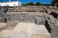 Mosaics in the public baths of Milreu, Portugal, 2009. Creator: Samuel Magal