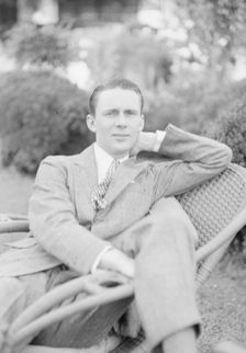 Moseley, F.S., Mr., seated outdoors, 1931 June 14. Creator: Arnold Genthe