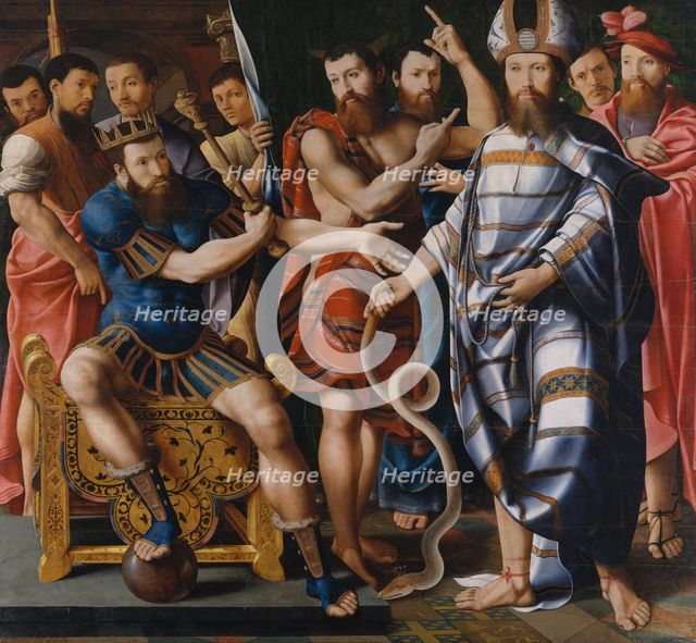 Moses and Aaron before Pharaoh: An Allegory of the Dinteville Family, 1537. Creator: Master of the Dinteville Allegory.