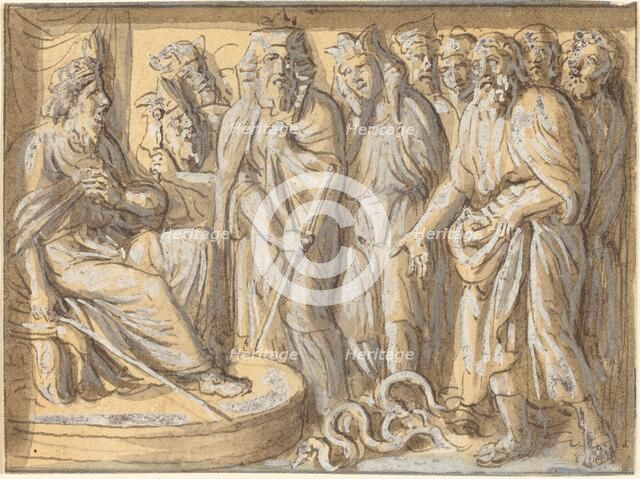 Moses and Aaron before Pharaoh, with the Rods Turned into Serpents. Creator: Luigi Ademollo.