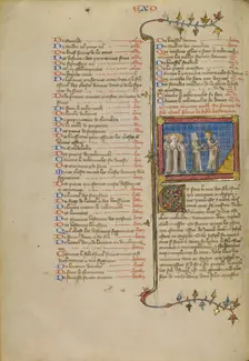 Moses and Pharaoh, about 1360-1370. Creator: Master of Jean de Mandeville