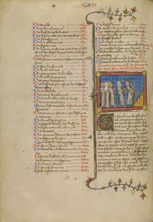 Moses and Pharaoh, about 1360-1370. Creator: Master of Jean de Mandeville