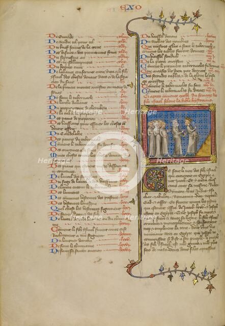 Moses and Pharaoh, about 1360-1370. Creator: Master of Jean de Mandeville.