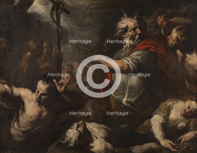 Moses and the Brazen Serpent, 17th century. Creator: Unknown.