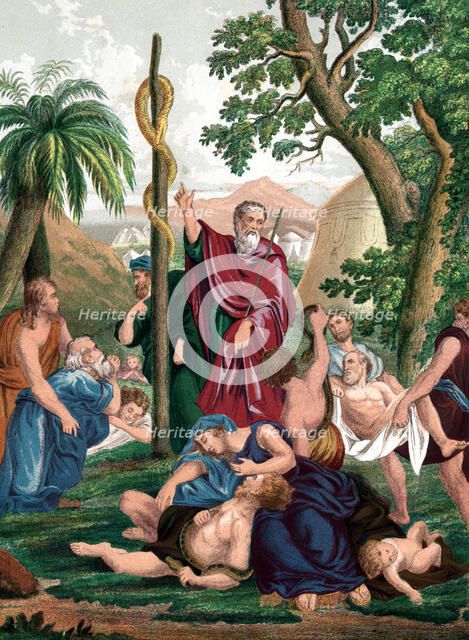 Moses and the brazen serpent, c1860. Artist: Unknown