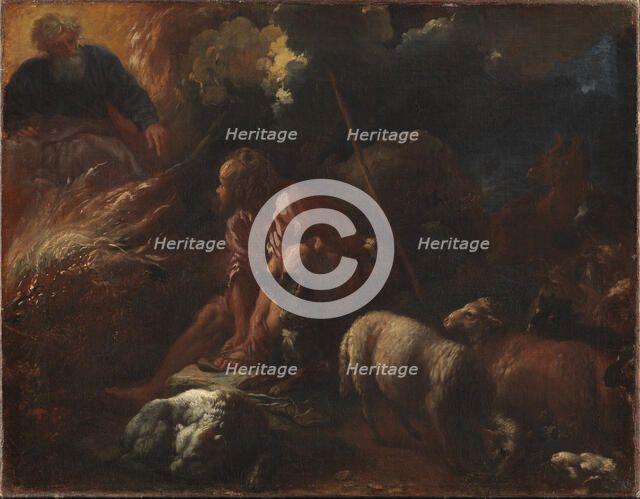 Moses and the Burning Bush, 1645-1691. Creator: Livio Mehus.