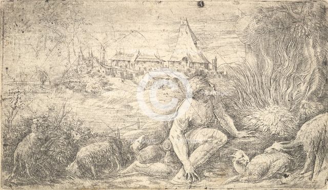 Moses and the burning bush, ca. 1544-47. Creator: Andrea Schiavone.