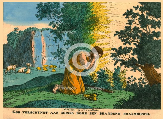 Moses and the Burning Bush. Creator: N v d Linden.