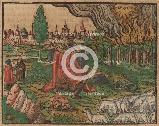 Moses and the Burning Bush, c. 1500. Creator: Unknown.