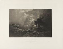 Moses and the Burning Bush, from Illustrations of the Bible, 1833. Creator: John Martin