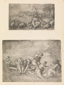 Moses and the Burning Bush, the Miraculous Draught of Fishes, ca. 1544-48. Creator: Andrea Schiavone