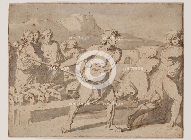 Moses and the Daughters of Jethro, between 1775 and 1780. Creator: Louis Adrien Masreliez.