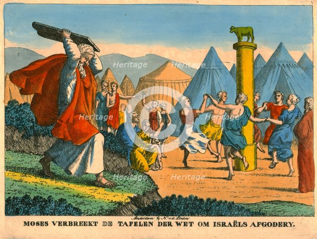 Moses and the Israelites' Idolatry. Creator: N v d Linden.
