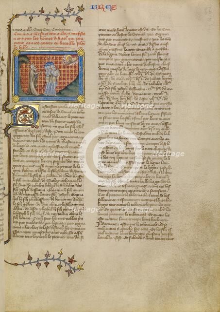 Moses and the Soldiers, about 1360-1370. Creator: Master of Jean de Mandeville.