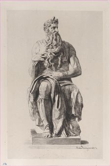 Moses, after Michelangelo, 1875. Creator: Jules-Ferdinand Jacquemart