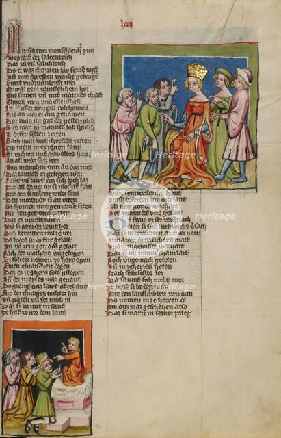 Moses as Adviser; The Judgment of the Other Advisers; Weltchronik, about 1400-1410. Creator: Unknown.