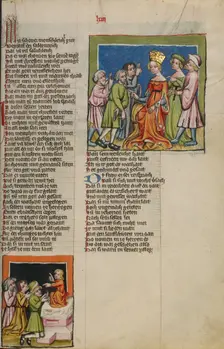 Moses as Adviser; The Judgment of the Other Advisers; Weltchronik, about 1400-1410. Creator: Unknown