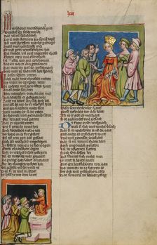 Moses as Adviser; The Judgment of the Other Advisers; Weltchronik, about 1400-1410. Creator: Unknown