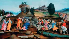 Moses Brings forth Water out of the Rock c1500. Artist: Filippino Lippi