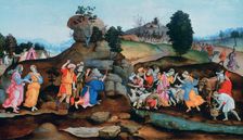 Moses Brings forth Water out of the Rock c1500. Artist: Filippino Lippi