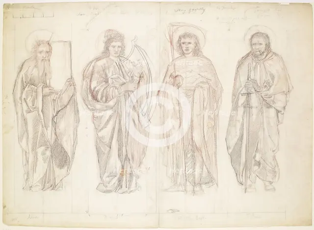 Moses, David, St John the Baptist and St Paul, 1866. Creator: Sir Edward Coley Burne-Jones.