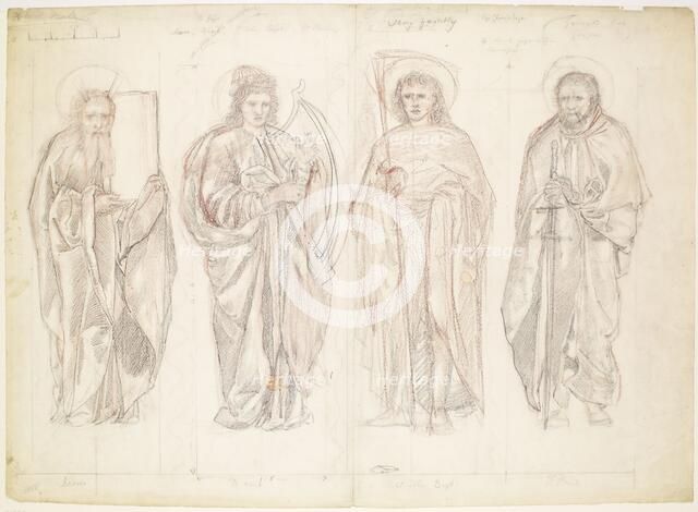 Moses, David, St John the Baptist and St Paul, 1866. Creator: Sir Edward Coley Burne-Jones.