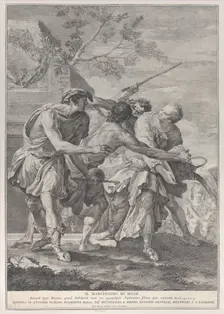 Moses defending the daughters of Jethro, 1732-50. Creator: Pietro Monaco