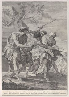 Moses defending the daughters of Jethro, 1732-50. Creator: Pietro Monaco
