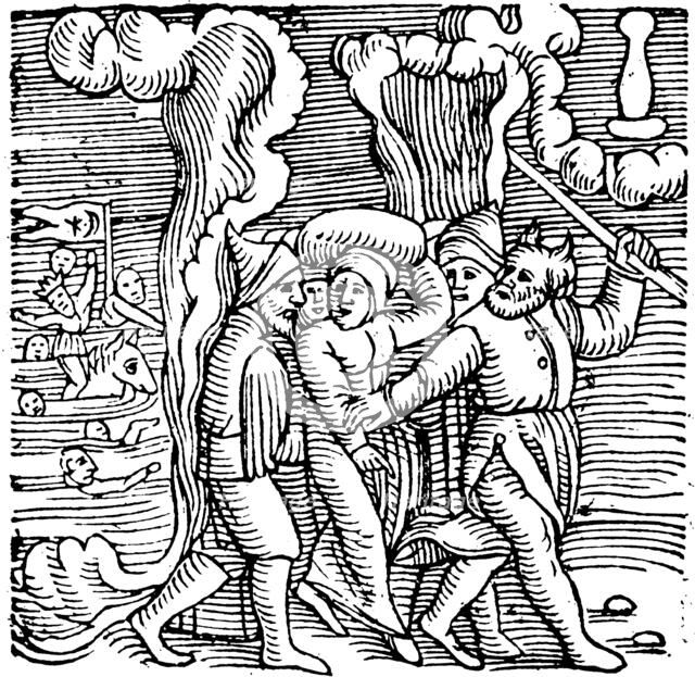 Moses delivering the Israelites from Egypt, 1557. Artist: Unknown