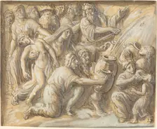 Moses Drawing Water From the Rock. Creator: Luigi Ademollo