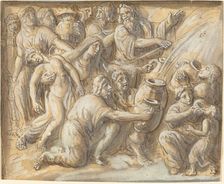 Moses Drawing Water From the Rock. Creator: Luigi Ademollo