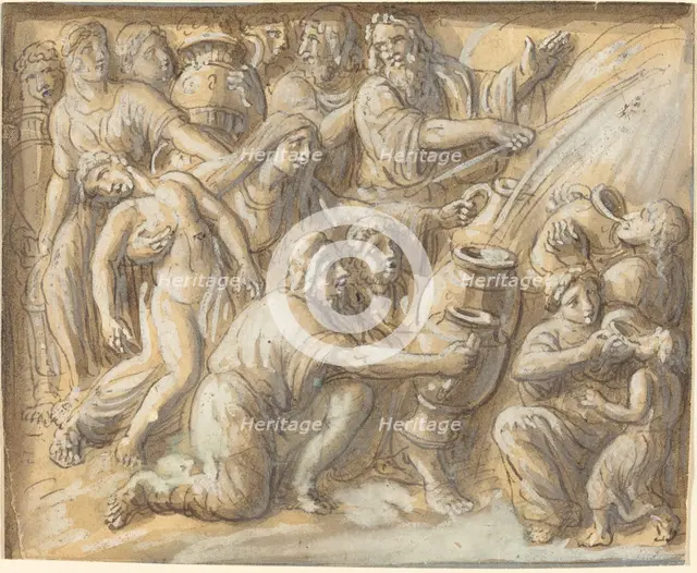 Moses Drawing Water From the Rock. Creator: Luigi Ademollo.