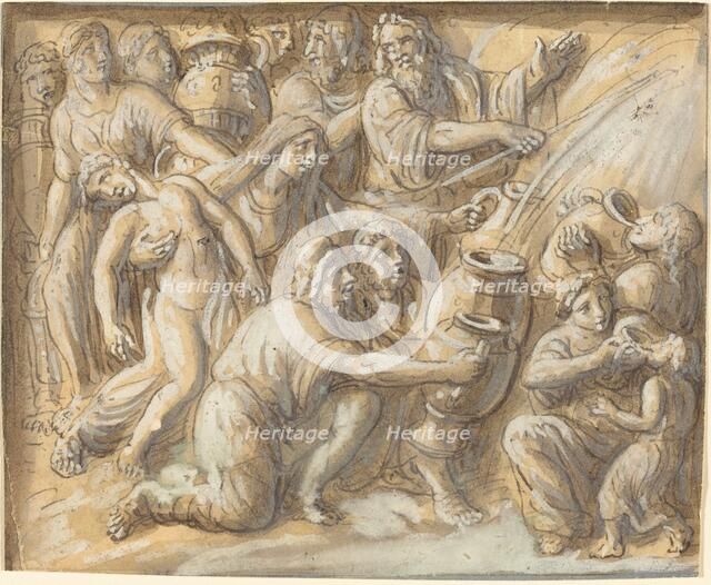 Moses Drawing Water From the Rock. Creator: Luigi Ademollo.